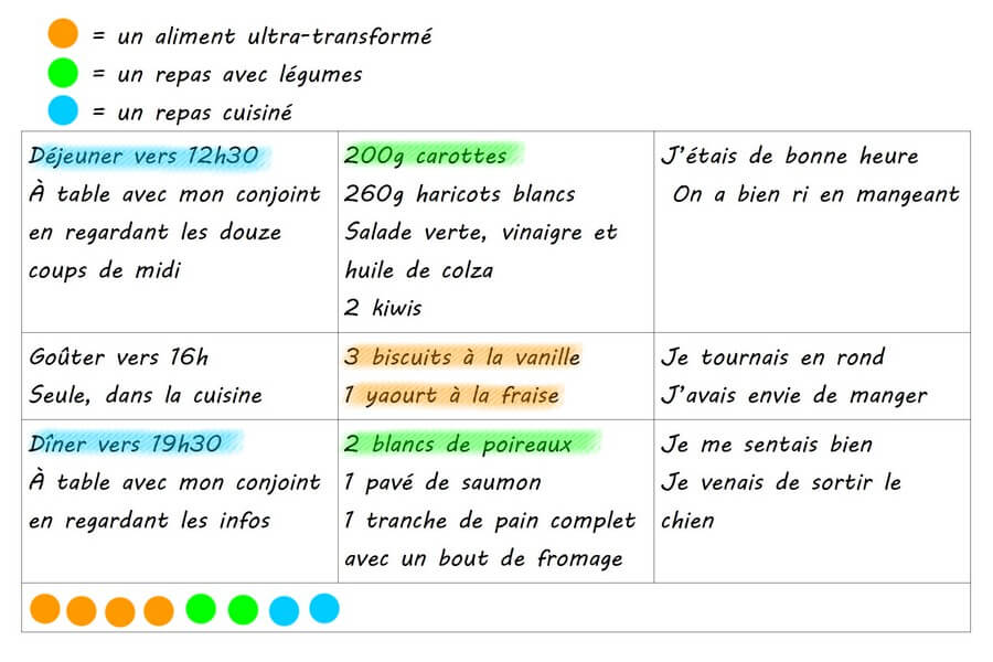 Journal alimentaire type