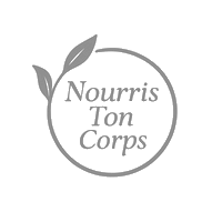 logo nourris ton corps. Une pomme rouge